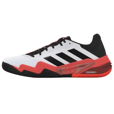Afbeelding van adidas Performance Barricade 13 CL Tennisschoenen voor kleibanen, Heren, Maat: 41 1/3, Footwear white/core black/lucid red Textiel/ synthetisch