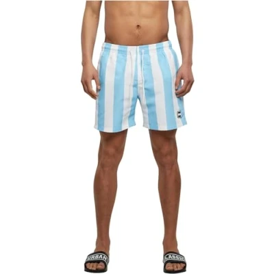 Afbeelding van Urban Classics Pattern Zwemshorts, Heren, Maat: Small, Balticbluebarstripe
