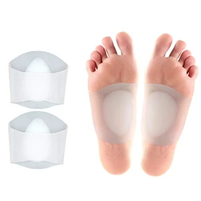 Afbeelding van Gel pads voor plantaire fasciitis, platte voeten, zachte gelpads fasciitis ondersteuning en van gevallen bogen, hielspoor, pijnverlichting