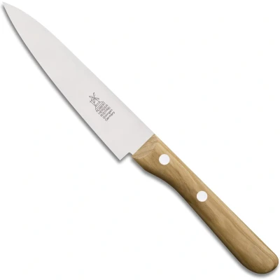 Afbeelding van Robert Herder Universeelmes Petty Omnivore RVS Middenspits Lemmet 13 cm Heft Olijfhout