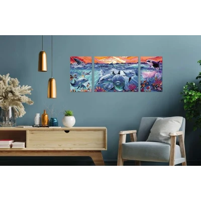 Afbeelding van Ravensburger CreArt Schilderen op Nummer Dolphins At Sunset