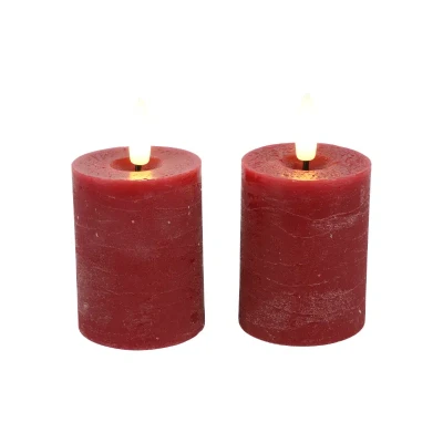 Afbeelding van Ledkaars Lyon ro 5x5x9 cm rood s2 Countryfield