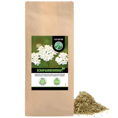 Afbeelding van duizendblad thee (500g), gesneden, zacht gedroogd, kruid 100% puur en natuurlijk voor de bereiding van thee, kruidenthee
