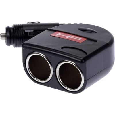Afbeelding van HP Autozubehör Doppelstecker Adapter Sigarettenaansteker dubbele stekker Stroombelasting (max.): 10 A 12 V
