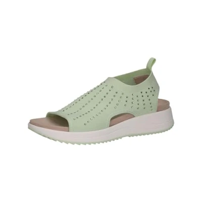 Afbeelding van Caprice Sandalen met sleehak, Dames, Maat: 37, Lt green knit Textiel