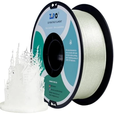Afbeelding van ZIRO PLA Glitter Filament 1.75mm 3D Printer Twinkling Serie 1KG, Dimensionale Nauwkeurigheid +/ 0.05mm, Transparent