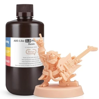 Afbeelding van ELEGOO 405nm ABS achtig hars 3.0, LCD UV Rapid Resin hars, hoge precisie, niet broos, verbeterde sterkte en taaiheid voor LCD/DLP 3D printer, fotopolymeerhars, beige, 1000 g