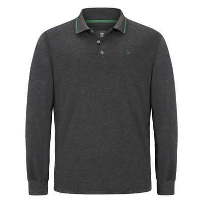 Afbeelding van Jan Vanderstorm loose fit polo Plus Size ELLIS grijs