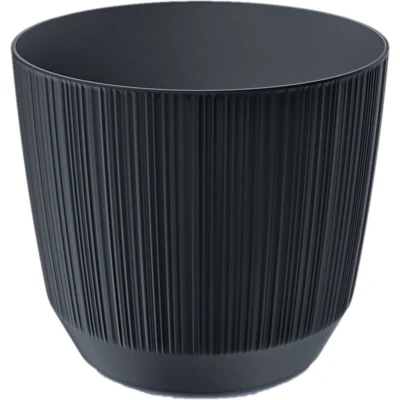 Afbeelding van Prosperplast plantenpot/bloempot kunststof antraciet D19,5 x H17 cm