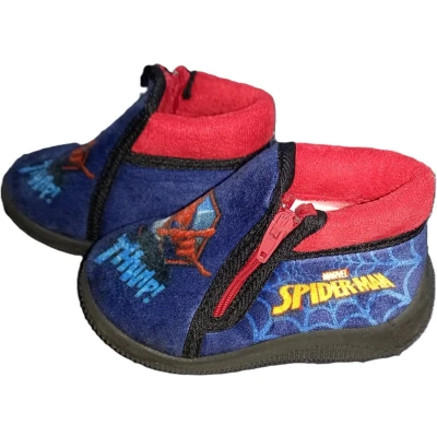 Afbeelding van Spiderman pantoffels sloffen klittenband rubberen zool maat 29