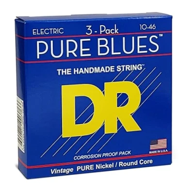 Afbeelding van DR Strings PHR 10 Pure Blues Electric Guitar Strings, 46, 3 Pack