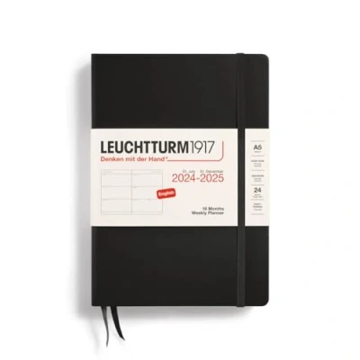 Afbeelding van Leuchtturm1917 weekplanner agenda 18 maanden 2024 2025 hardcover A5 zwart