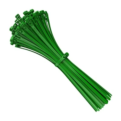 Afbeelding van intervisio Groene Hersluitbare Kabelbinders 200 mm x 7.6 Herbruikbaar Tie Wraps 200mm lang Hoge kwaliteit Premium Nylon Losneembaar Groen 100 stuks