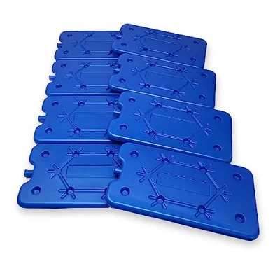 Afbeelding van ToCi Set van 8 koelelementen met elk 400 ml blauwe platte voor koeltas of koelbox koelaccu&#039;s dun, extra plat koelpads koelpack koeldraagtas