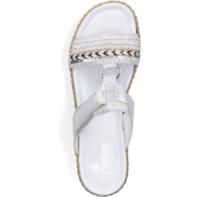 Afbeelding van Rieker Dames zilver slippers &amp; muiltjes maat 43