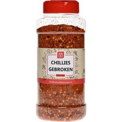 Afbeelding van Van Beekum Specerijen Chillies Gebroken Strooibus 350 gram