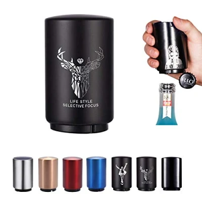 Afbeelding van SUOXU Magnetische automatische flesopener, Biercadeau voor mannen Vaderdag, Neerdrukkende Opener Wijn Bier Fles Keuken Accessoires, Bieropener