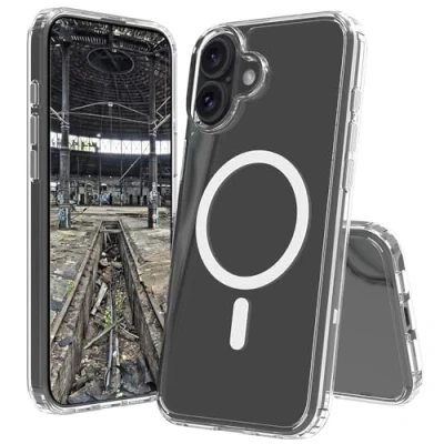 Afbeelding van JT Berlin Pankow Clear MS Beschermhoes compatibel met Apple iPhone 16 Plus (schokabsorberend, draadloos opladen Qi/magnetisch opladen, krasbestendig, anti vingerafdruk) transparant