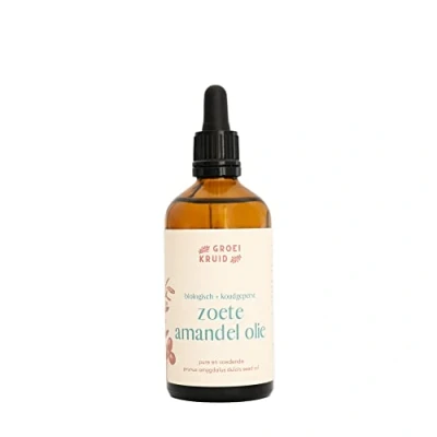 Afbeelding van amandel olie 50 ml biologisch, koudgeperst &amp; puur natuurlijke huidolie en haarolie prunus amygdalus dulcis