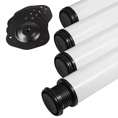 Afbeelding van SOTECH 4 stuks Tafelpoten Hoogte 820 mm Ø 76/80 staal met wit oppervlak belastbaar tot 300 kg (75 per stuk) 32 hoogteverstelling