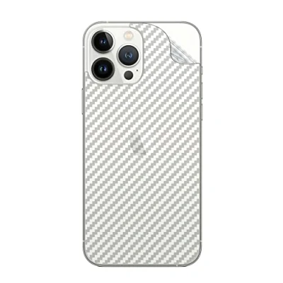 Afbeelding van GIOPUEY [4 pack rugbeschermer compatibel met iPhone 14 Pro Max, Max rugbeschermfolie, zachte TPU, dunne, koolstofvezel textuur, anti vingerafdruk, kras doorschijnend