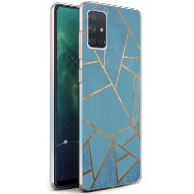 Afbeelding van Samsung Galaxy A71 Hoesje Siliconen en TPU (zacht) iMoshion Softcase/Backcover Blauw Telefoonhoesje