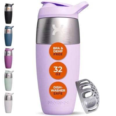 Afbeelding van Promixx Pursuit 950 ml Shaker Bottle enkelwandige roestvrijstalen eiwitshakerfles, super gladde shakes, ml, lila