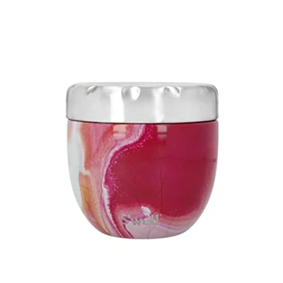 Afbeelding van S&#039;well Eatsâ&quot;¢ 2 in 1 etensbak met schroefdeksel, 636 ml, Rose Agate, drievoudig geïsoleerde en lekvrije etensfles voor onderweg eten tot 11 uur koud/7 heet