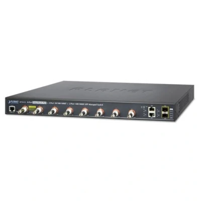 Afbeelding van Planet 8 poorts Long Reach PoE SFP Managed Switch 2 10/100/1000T + 100/1000X (8 Havens), Netwerkschakelaar, Zwart