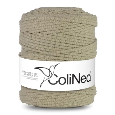 Afbeelding van ColiNea Touw katoenen koord gevlochten 5mm, 200m Licht Beige