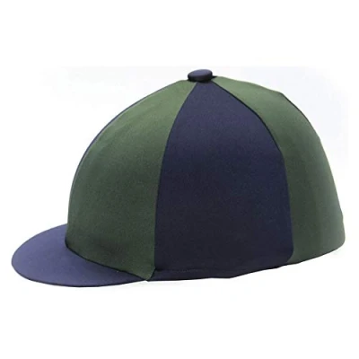 Afbeelding van H&amp;Y 5027286005630 Hy tweekleurig groen en marineblauw lycra rijhelm zijde