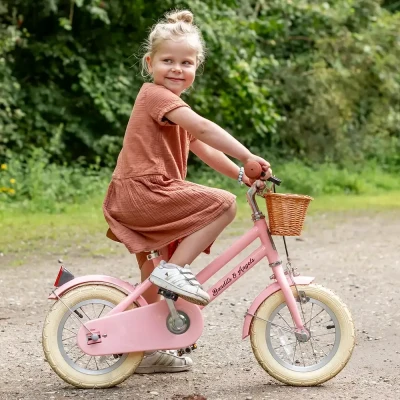 Afbeelding van Bandits &amp; Angels kinderfiets Retro Rider 12 inch roze 3 jaar meisjes metaal