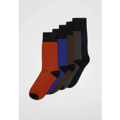 Afbeelding van Urban Classics Stripes AND DOTS Socks 5 PACK Sokken, Heren, Maat: 35 38, Multicolor