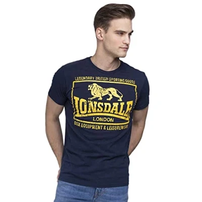 Afbeelding van Lonsdale Normale Passform Tshirt print, Heren, Maat: Medium, Navy