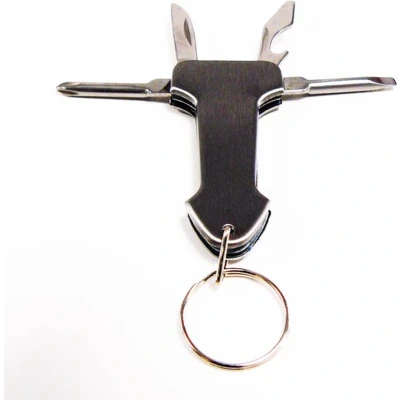 Afbeelding van Doodadeals® Multitool Sleutelhanger Stier inclusief Flesopener Mes Kruiskop Schoevendraaier
