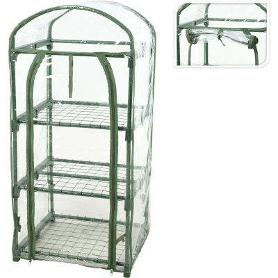 Afbeelding van ProGarden Kweekkas 3 verdiepingen 50 x 45 105 cm broeikas met stalen plantenetages PVC