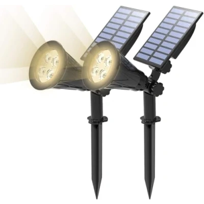 Afbeelding van T SUN 2 stuks Solar Tuinverlichting 4000K Warm Licht, 250LM Zonnelampen voor Tuin in 1 Waterdicht Outdoor Buitenverlichting Automatisch aan/uit Geschikt Binnenplaatsen, Tuinen, Terrassen