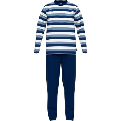 Afbeelding van Ceceba +size pyjama met strepen donkerblauw/wit