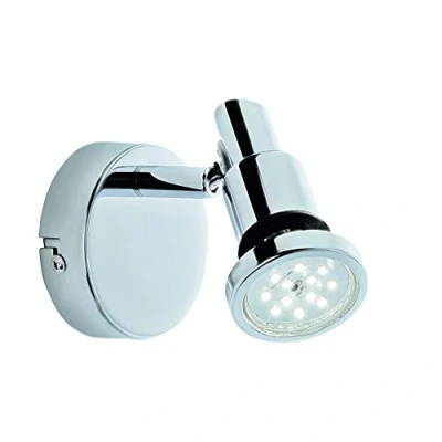 Afbeelding van Briloner Lampen LED spot, wandspot, badlamp, IP44, spot draai en zwenkbaar, 1x GU10, 4 Watt, 400 lumen, 3.000 Kelvin, chroom, 80x106mm (DxH), 2992 018