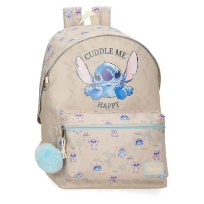 Afbeelding van Joumma Disney Stitch, Cuddle Me Happy schoolrugzak, Beige, 31 x 44 15 cm, polyester, Eén maat, schoolrugzak