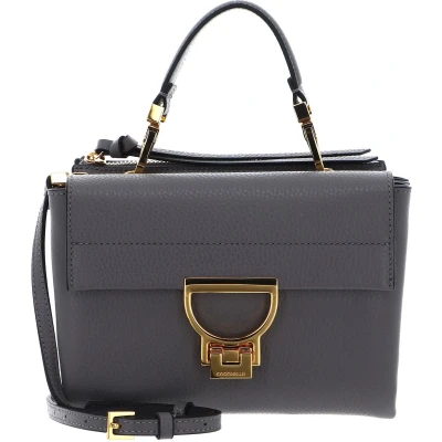 Afbeelding van COCCINELLE Leren Schoudertas Avondtas Arlettis Handbag Grainy Leather Grafite Grijs