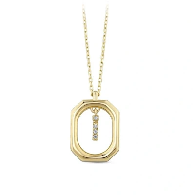 Afbeelding van Goud Hanger Letter I met Ketting Zirkonia 14 karaats