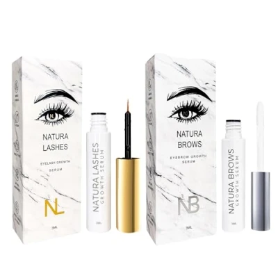 Afbeelding van NATURA LASHES BROWS Wimperserum en Wenkbrauwserum Bundel Kit 2 stuks Lash serum Wenkbrauw growth lift groei Wimper Lashlift Langere Wimpers Dikkere Wenkbrauwen Geen Prostaglandinen