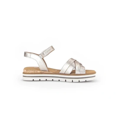Afbeelding van Gabor Comfort Sandalen met sleehak, Dames, Maat: 36, Puder kork Leer