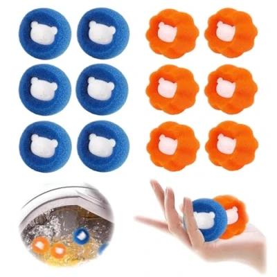 Afbeelding van Tkxjry 12 stuks pluisballen, wasmachine, dierenhaarverwijderaar, wasballen, dierenharen, pluisbal voor verwijdert dierenharen en pluisjes