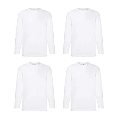 Afbeelding van Fruit of the Loom T shirt, met lange mouwen, M/L/XL/XXL, 4 stuks, verschillende kleurensets verkrijgbaar, Weiß, M
