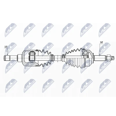Afbeelding van NTY NPW CH 106 Aandrijfas Vooras rechts 1080mm CHRYSLER: Pacifica MPV 3.8, 3.5 2003 2008