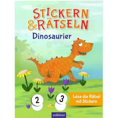 Afbeelding van Stickern &amp; Rätseln ab 3: Dinosaurier: Löse die Rätsel mit