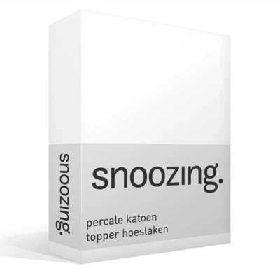 Afbeelding van Snoozing Topper Hoeslaken Eenpersoons 90x210 cm Percale katoen Wit