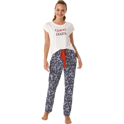 Afbeelding van Feyza Dames Pyjama Set, Korte Mouwen XL